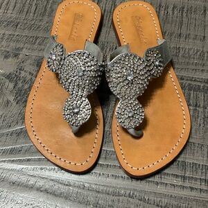 Elegant Silver Rhinestone Sandals